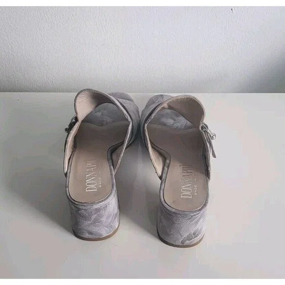Donna Piu Women's Gray Suede Leather Open-Toe Slides Sandals Size 39 Eur/8.5 Us - Picture 6 of 11